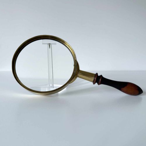 fig 1. Early Victorian Lignum Vitae and Brass Library Glass or Gallery Glass