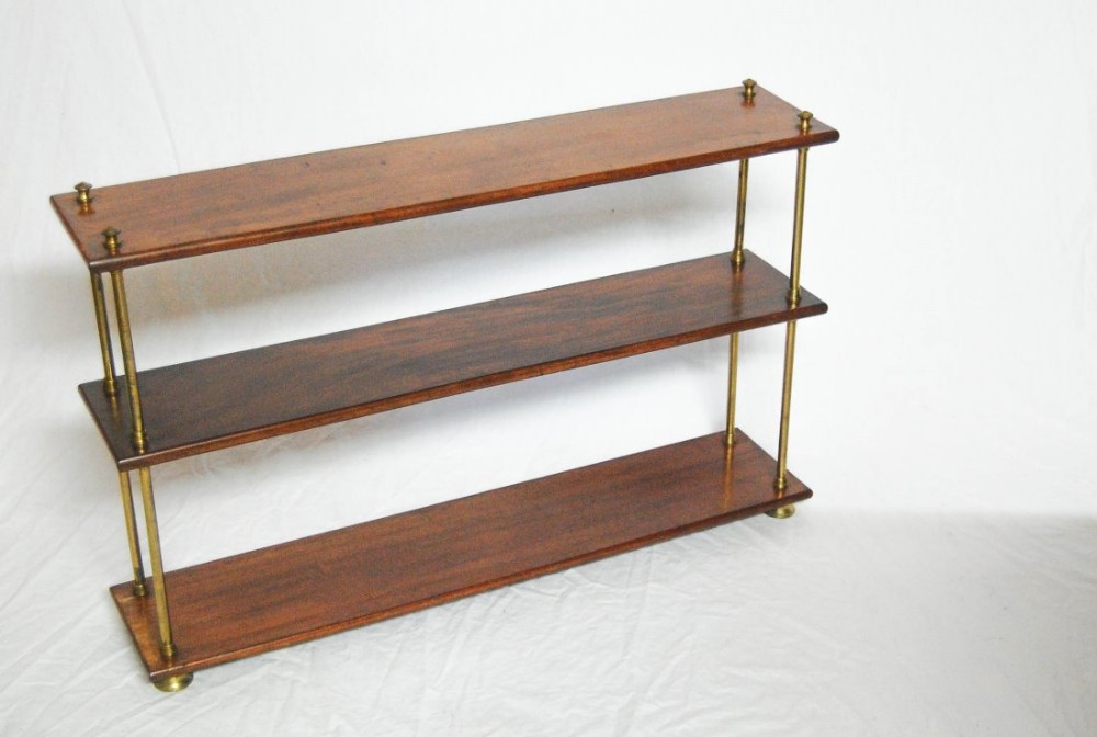 A Set of Victorian Mahogany & Brass Campaign Bookshelves