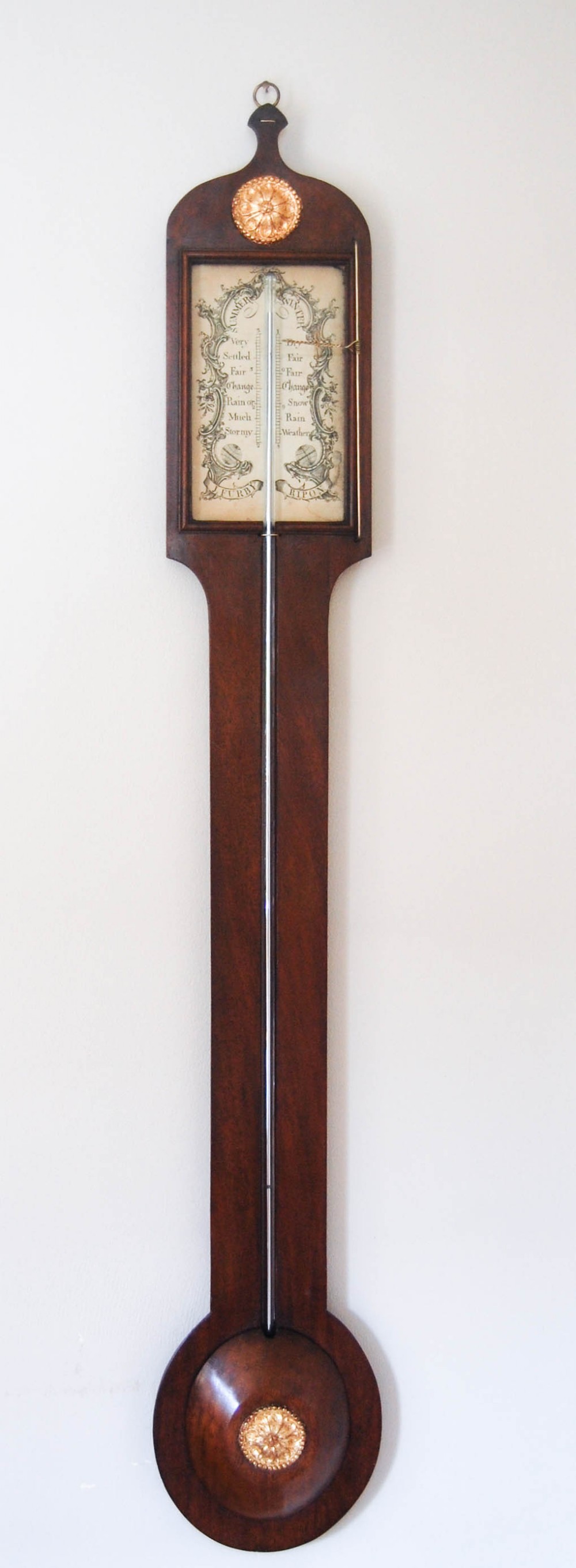 A George IV Period Mahogany & Gilt Stick Barometer by J. Furby of Ripon