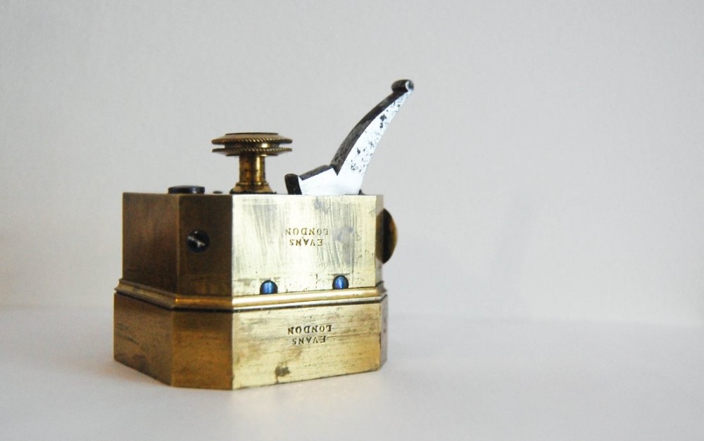 Early Nineteenth Century Brass Octagonal Twelve Blade Medical Scarificator by Evans London