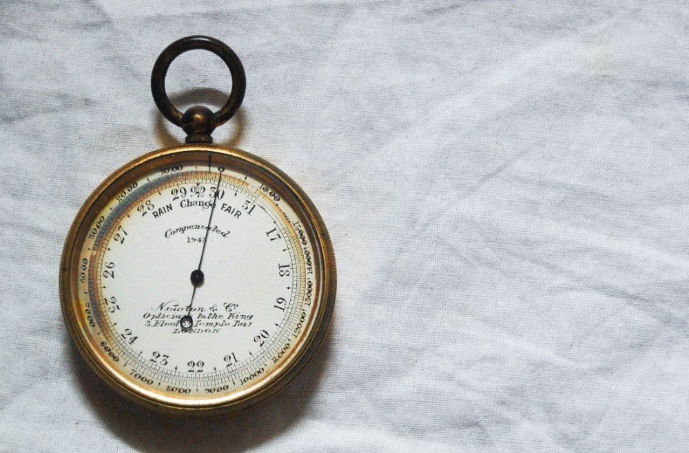Edwardian Pocket Barometer & Altimeter with Original Case by Newton & Co, Fleet St, London