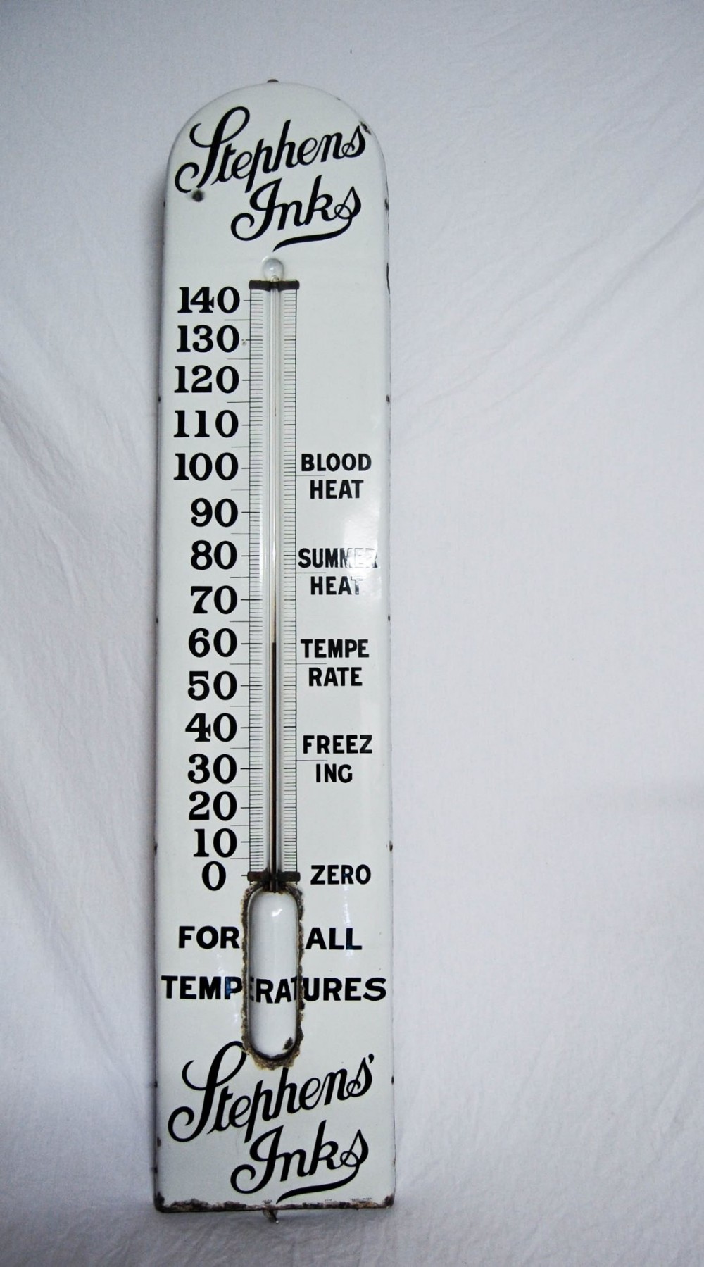An Early Twentieth Century Giant Stephen's Ink Thermometer Advertising Sign