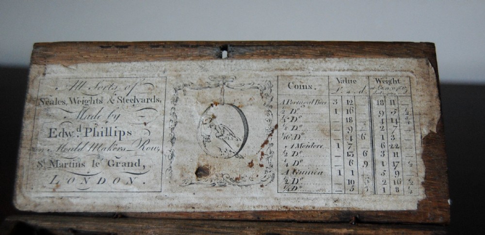 George III Period Boxed Set of Guinea Scales by Edward Phillips, St Martin's Le Grand, London View III