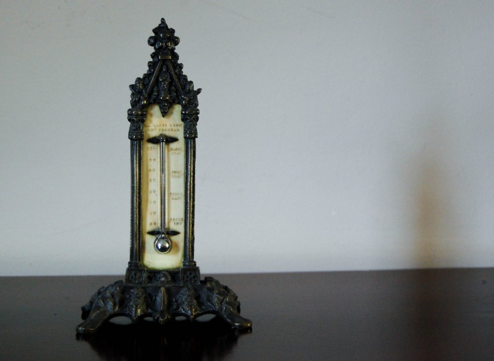 Early Victorian Desk Thermometer by CA Canti & Son, New Peckham, London