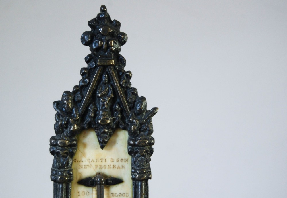 Early Victorian Desk Thermometer by CA Canti & Son, New Peckham, London View III