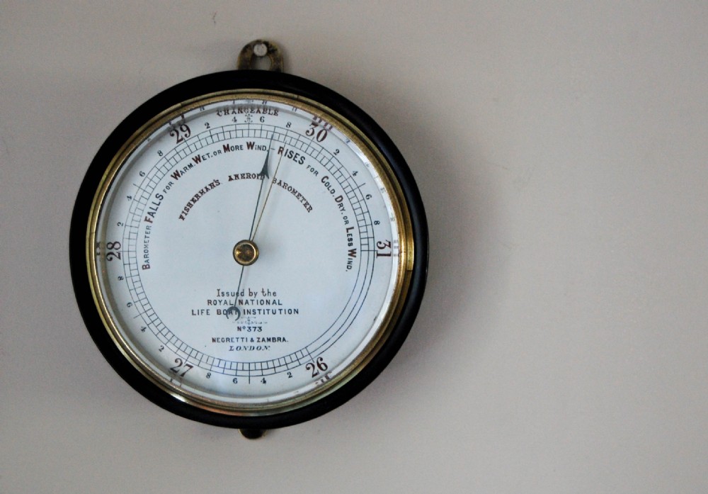 Mid-Victorian Fisherman's RNLI Aneroid Barometer by Negretti & Zambra - No 373