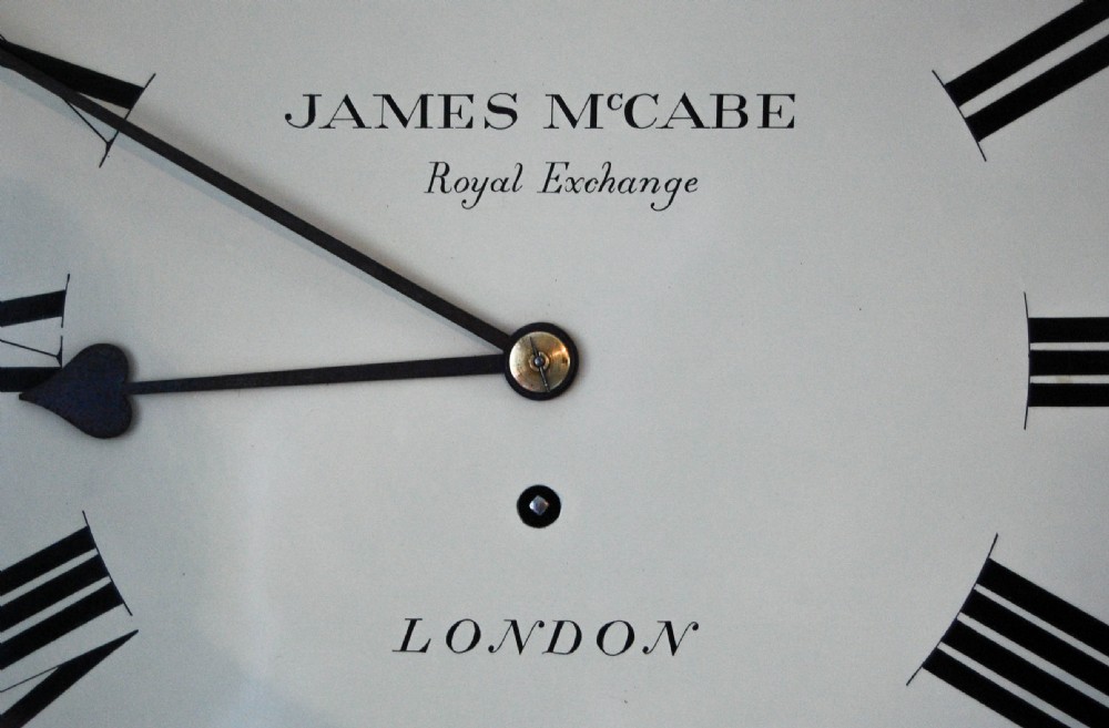 Early Victorian Drumhead Dial Wall Clock by James McCabe, Royal Exchange, London View IV