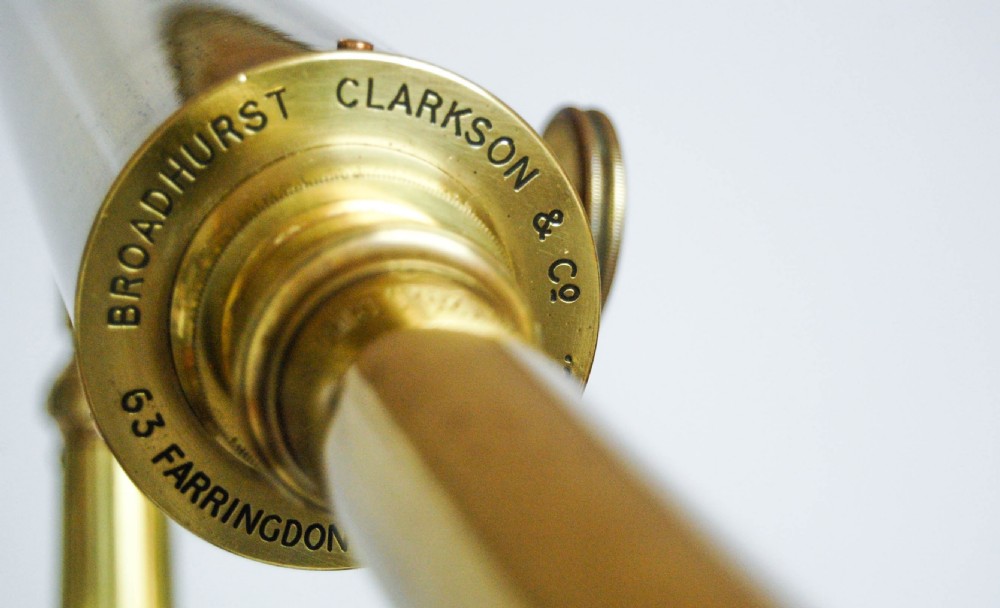 Edwardian Library Telescope on Stand by Broadhurst Clarkson & Co London View V