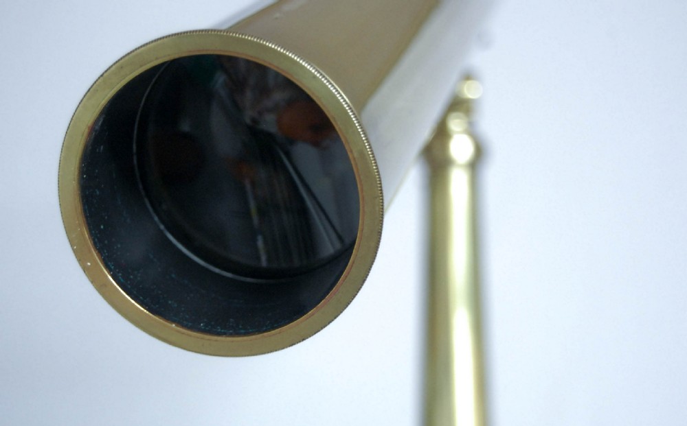Edwardian Library Telescope on Stand by Broadhurst Clarkson & Co London View VIII
