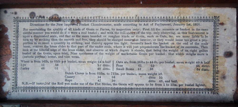 George IV Chondrometer or Grain Scale by Robert Brettell Bate of London View VI