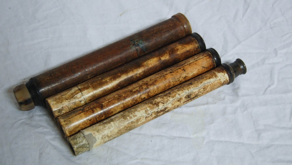 Mid-Eighteenth Century Three Draw Pasteboard Telescope View V