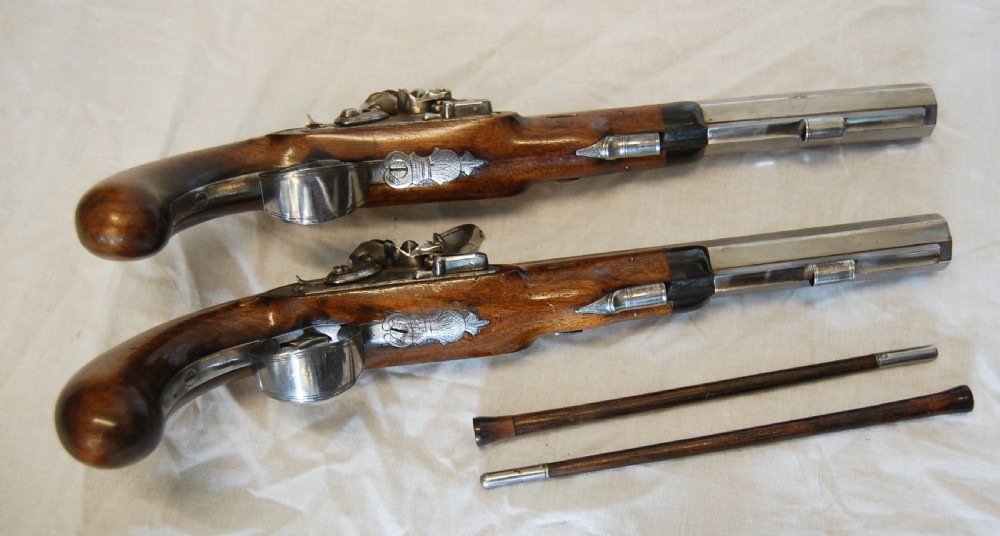Pair of Early Nineteenth Century Flintlock Duelling Pistols by Charles Moore London View III