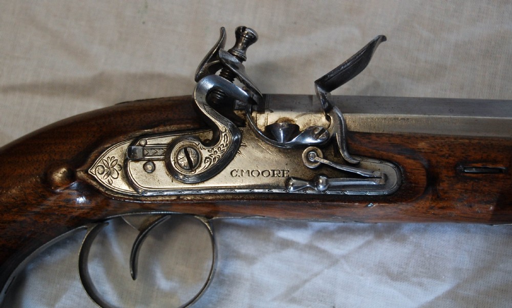Pair of Early Nineteenth Century Flintlock Duelling Pistols by Charles Moore London View V