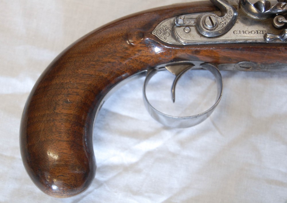 Pair of Early Nineteenth Century Flintlock Duelling Pistols by Charles Moore London View VI