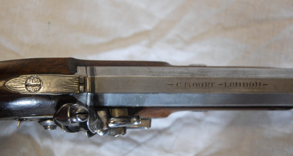 Pair of Early Nineteenth Century Flintlock Duelling Pistols by Charles Moore London View VIII