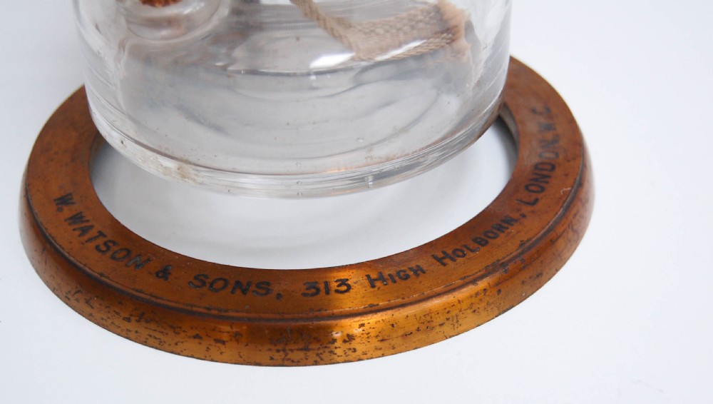 Late Victorian Microscope Oil Lamp by W Watson & Sons, High Holborn, London View II