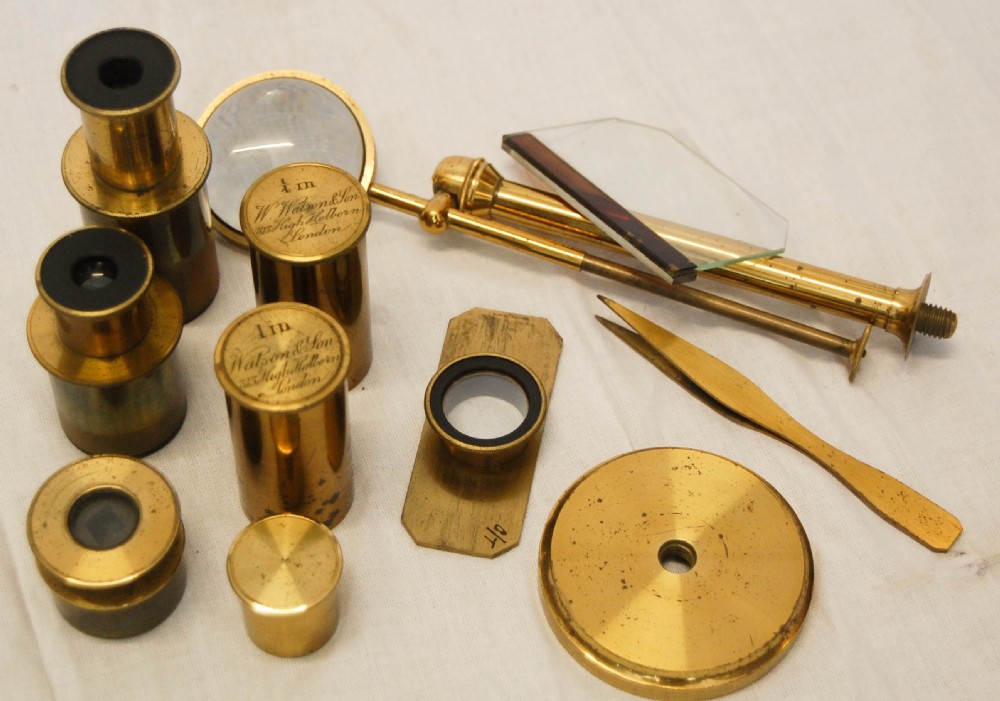 Victorian Cased Monocular Microscope by Watson & Son, 313 High Holborn, London. View V