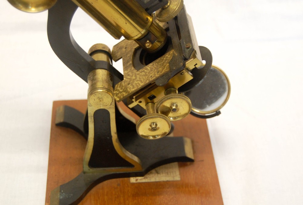 Victorian Cased Binocular Microscope by H&W Crouch of 64A Bishopsgate St, London View VI