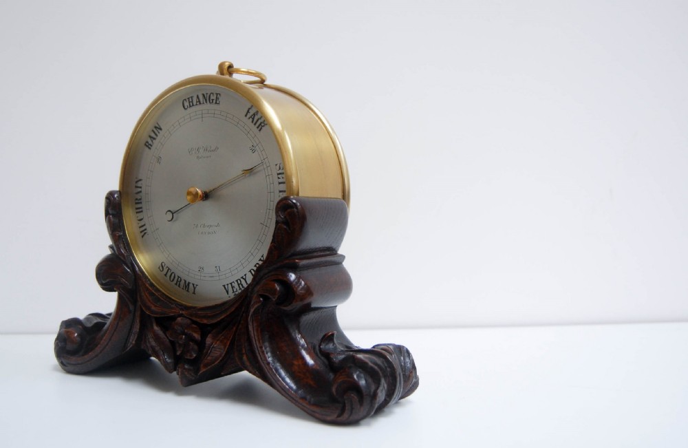 Bourdon & Richard Aneroid Barometer on Stand Retailed by EG Wood, 74 Cheapside, London View IV