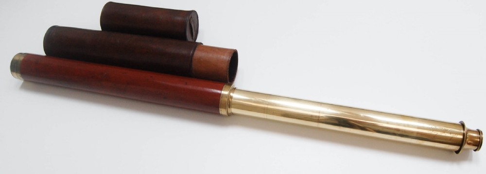 Single Draw Marine Day or Night Telescope by Dollond of London with Original Leather Case View IV