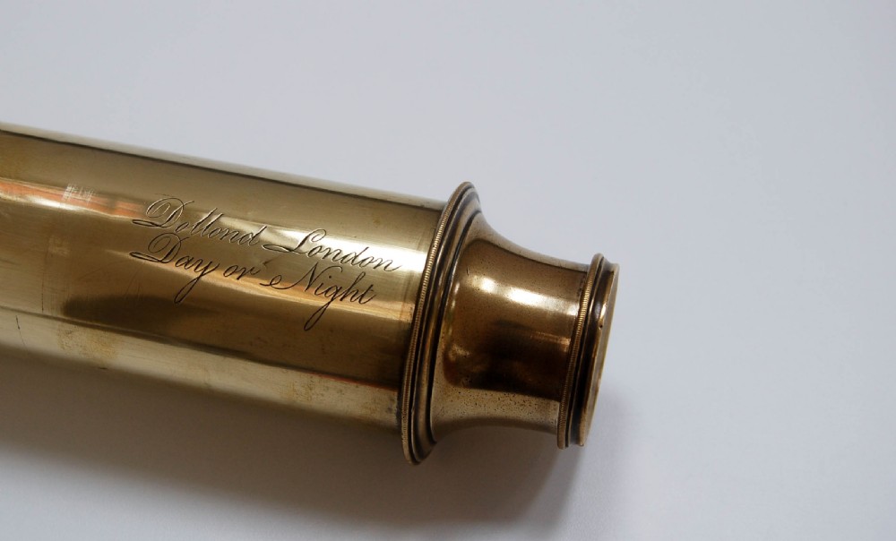 Single Draw Marine Day or Night Telescope by Dollond of London with Original Leather Case View V