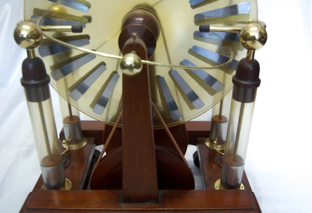 Late Victorian Largescale Wimshurst Machine with Four Leyden Jars View VI
