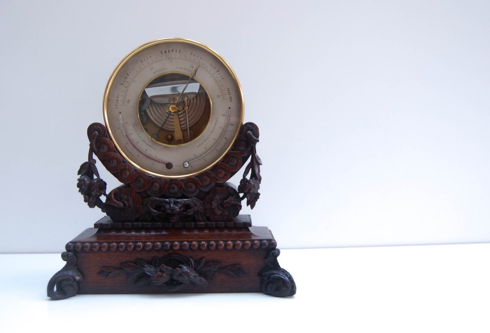 Naudet Barometer on Stand Retailed by EG Wood Cheapside London - Formerly Edwin Banfield Collection