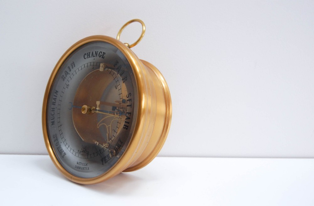 Victorian Bourdon Barometer by Jules Richard with Painted Glass Dial View III
