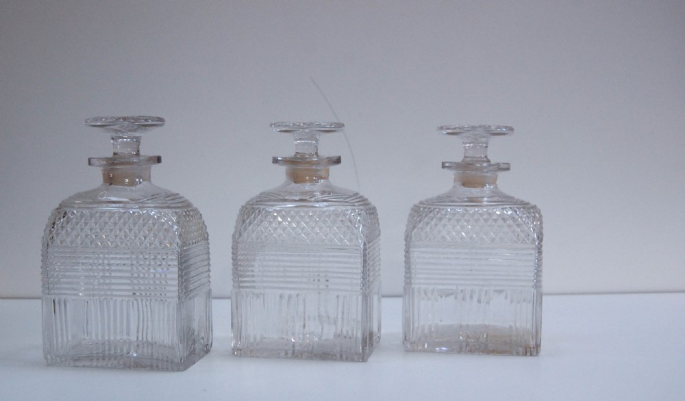 Early Victorian Campaign Triple Decanter Set View IV