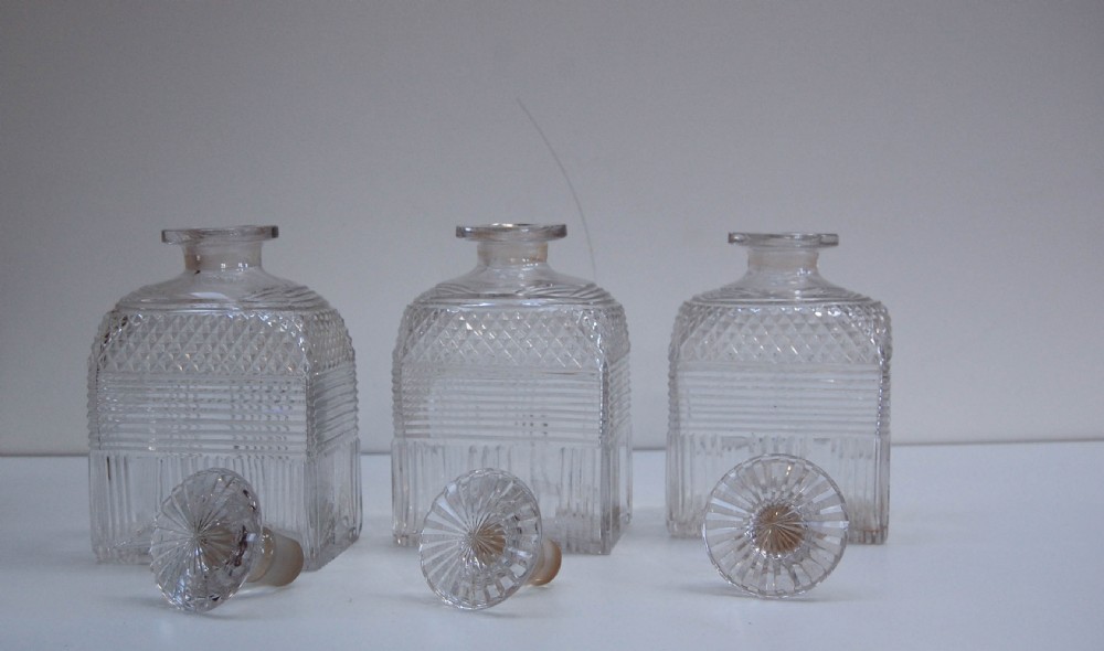 Early Victorian Campaign Triple Decanter Set View VI