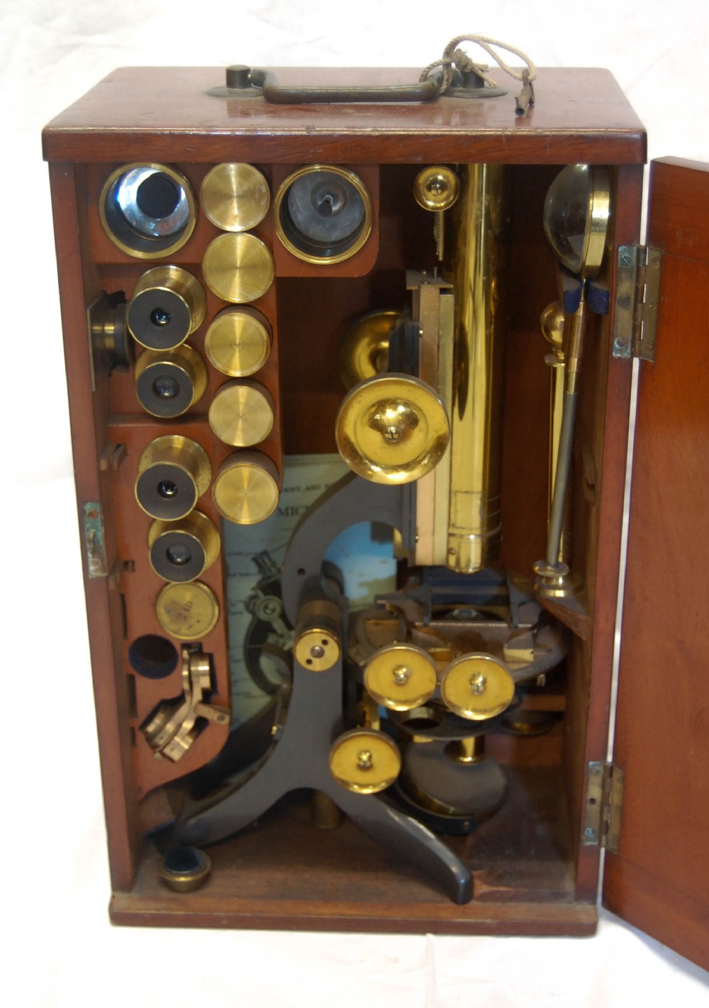 Victorian Cased Challenge Model Microscope by Swift & Son, 81 Tottenham Court Road, London
