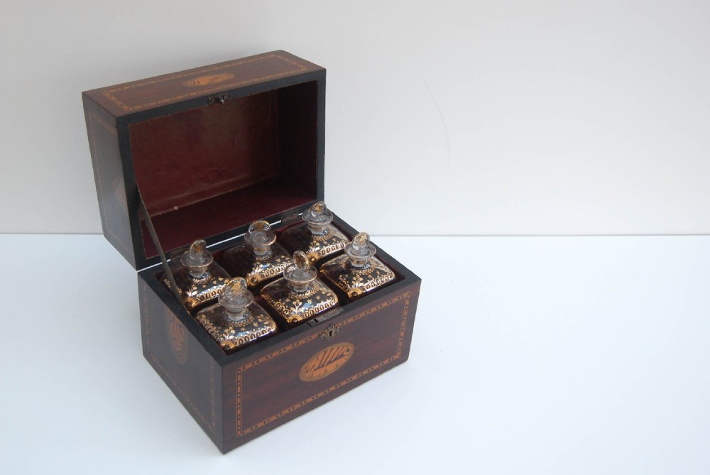 Late Eighteenth Century Travelling Spirit Decanter Set View II