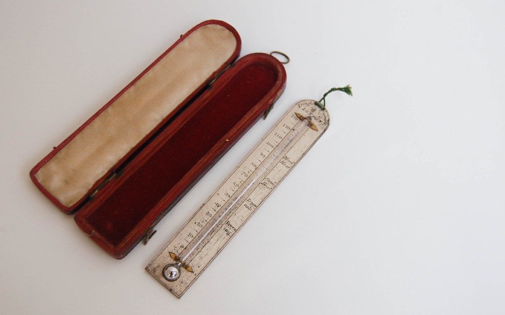 William IV Morocce Leather Cased Travelling Thermometer by Troughton & Simms London View III