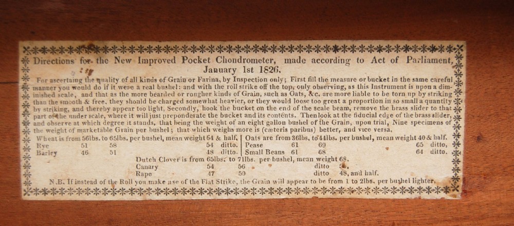 Large Early Nineteenth Century Chondormeter or Grain Scale by Robert Brettell Bate of London View III
