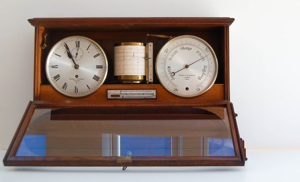 Mid-Victorian Weather Station or Self Recording Aneroid Barometer by Negretti & Zambra View II