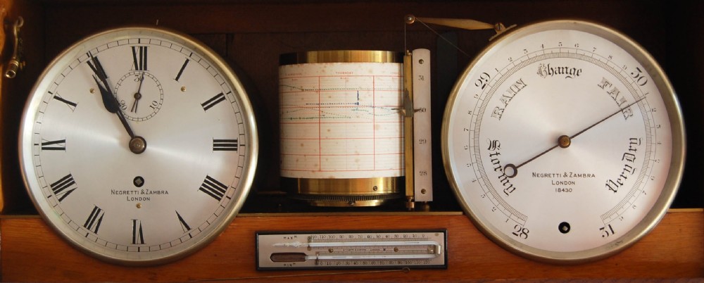 Mid-Victorian Weather Station or Self Recording Aneroid Barometer by Negretti & Zambra View III