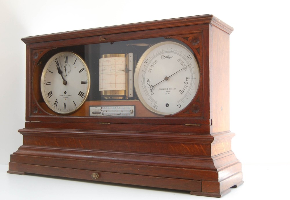 Mid-Victorian Weather Station or Self Recording Aneroid Barometer by Negretti & Zambra View XIV