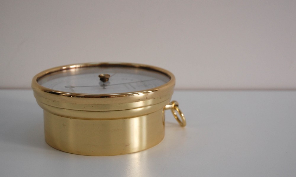 Mid-Victorian Brass Cased Aneroid Barometer by Adie & son Edinburgh View II