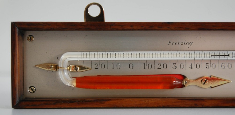 Early nineteenth Century Oak Cased Rutherford Type Minimum Thermometer by Adie & Son Edinburgh View III