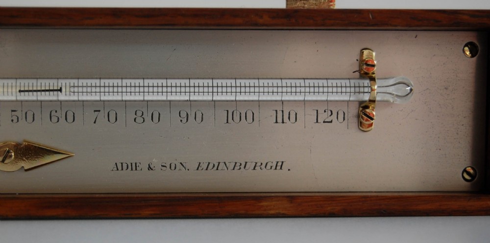 Early nineteenth Century Oak Cased Rutherford Type Minimum Thermometer by Adie & Son Edinburgh View IV