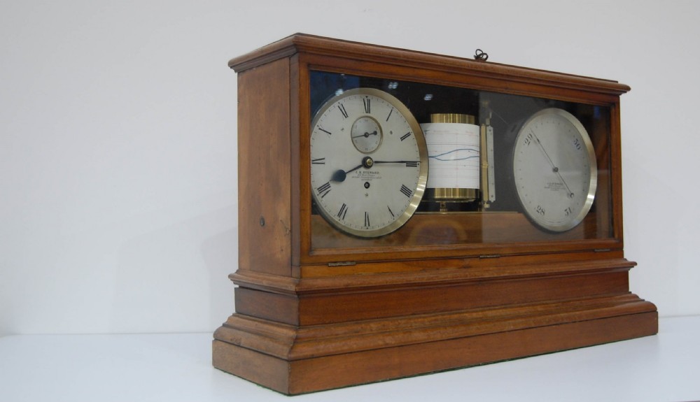 Late Victorian Self Recording Aneroid Barometer or Weather Station by JH Steward London View VII