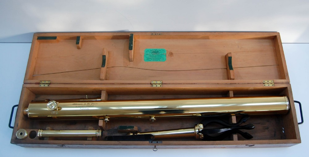 Large Cased Victorian Desk Top Astronomical Telescope by Newton & Co, Fleet Street View XII