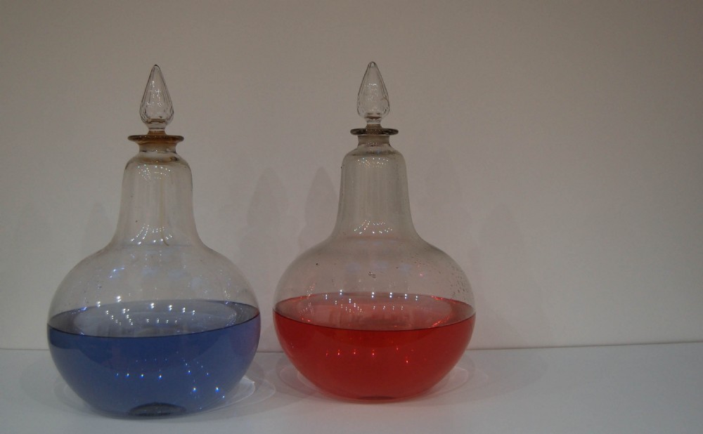Pair of Victorian Blown Glass Chemist Carboys or Apothecary Jars View II