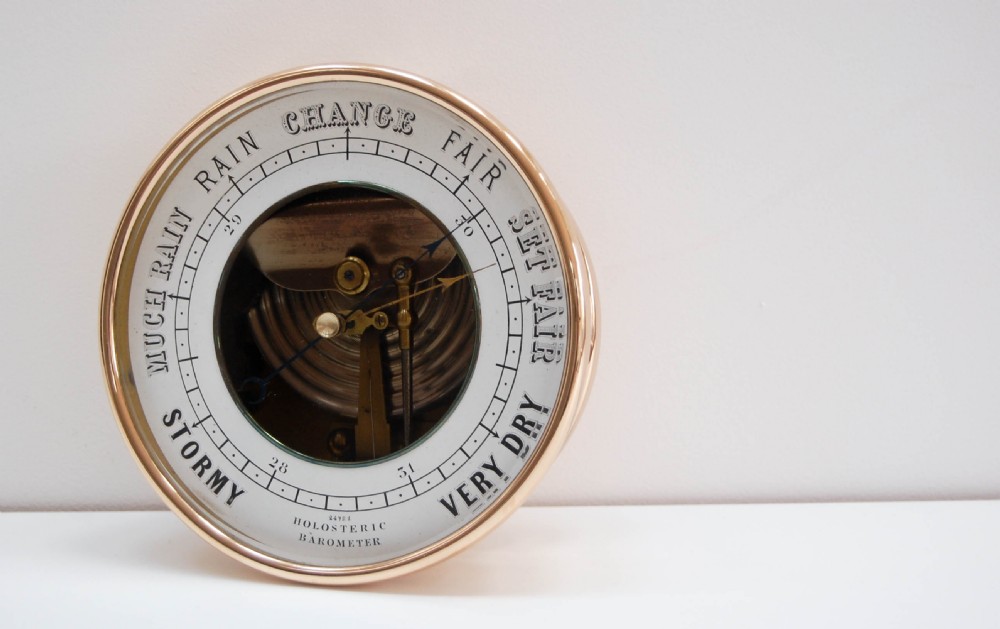 Mid-Victorian Open Dial Holosteric Aneroid Barometer by Naudet (PNHB) View II