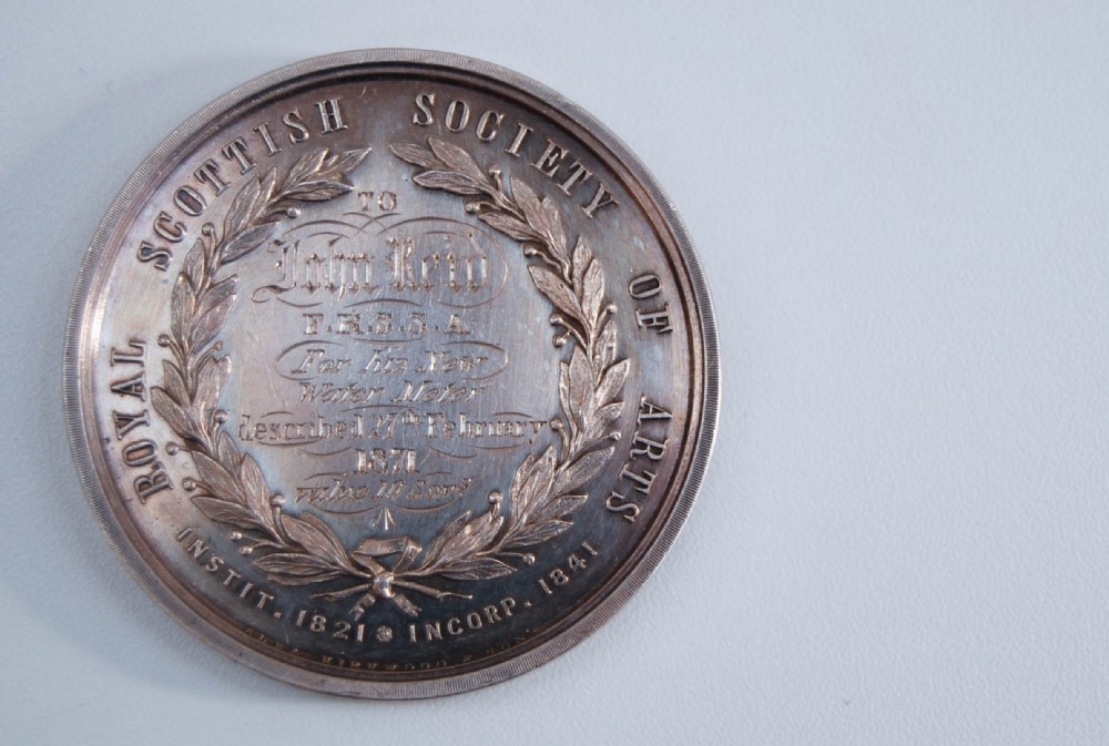 Royal Scottish Society of Arts Keith Medal to John Reid FRSSA dated 1871