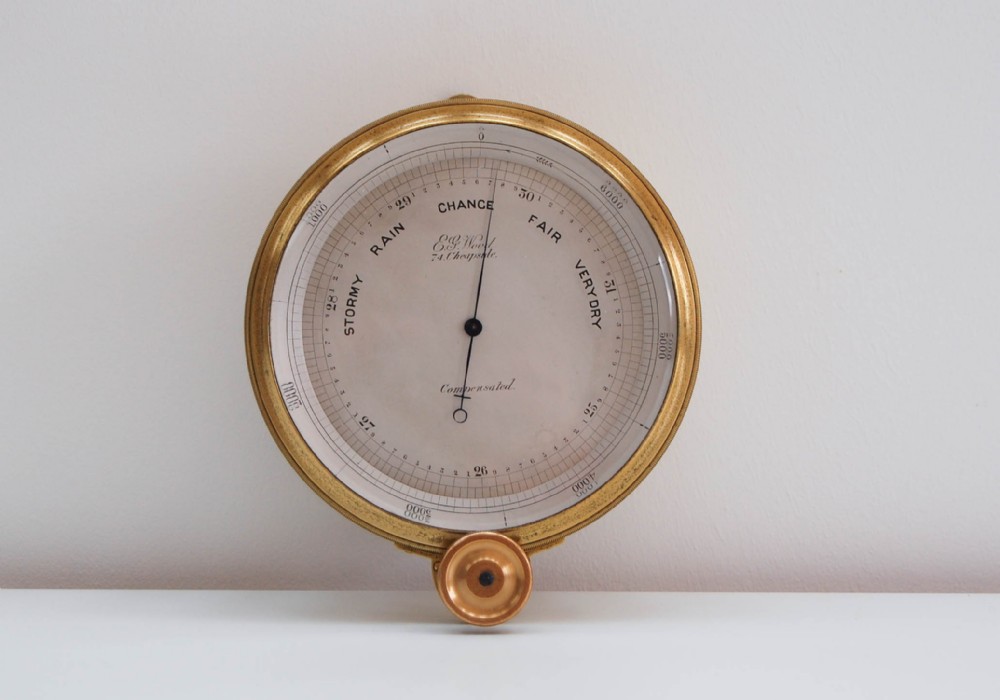 Mid Victorian Surveyors Aneroid Barometer by EG Wood of Cheapside London