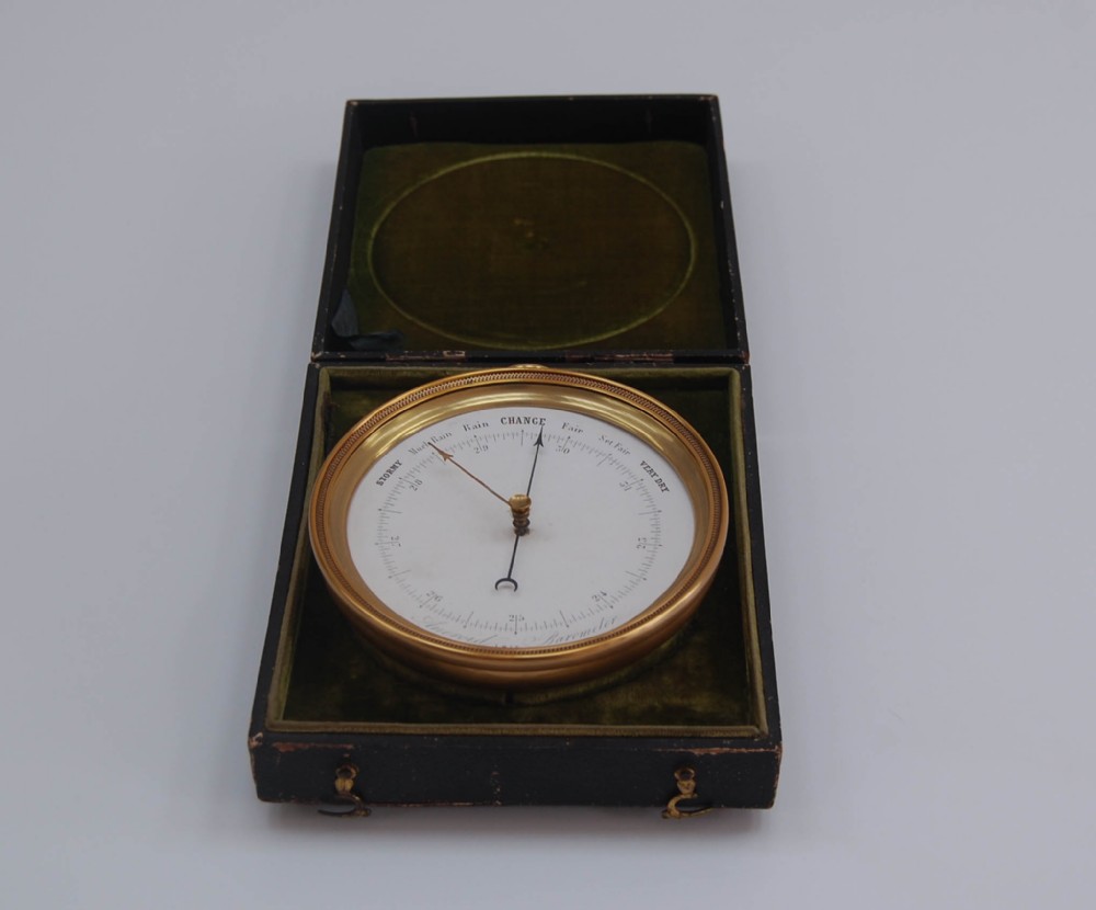 Mid Victorian Vidi Aneroid Barometer in Original Leather Presentation Case
