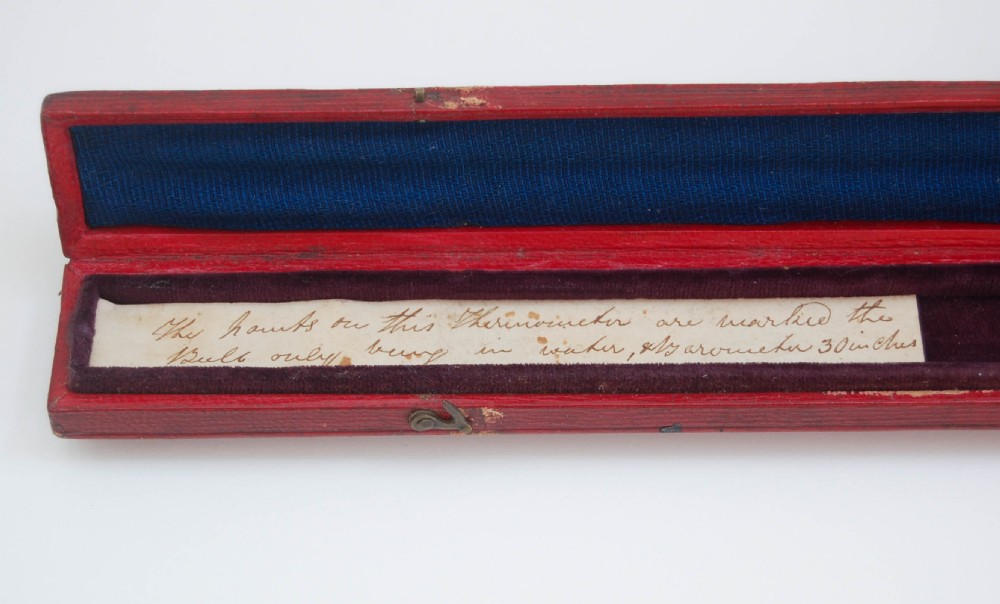 Early Victorian Large Cased Meteorological Thermometer by Patrick Adie of London View V