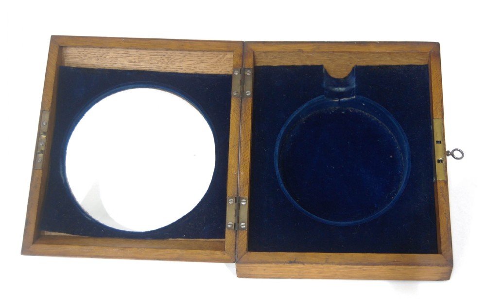 Mid-Victorian Desk Aneroid Barometer in Oak Case by Negretti & Zambra View V