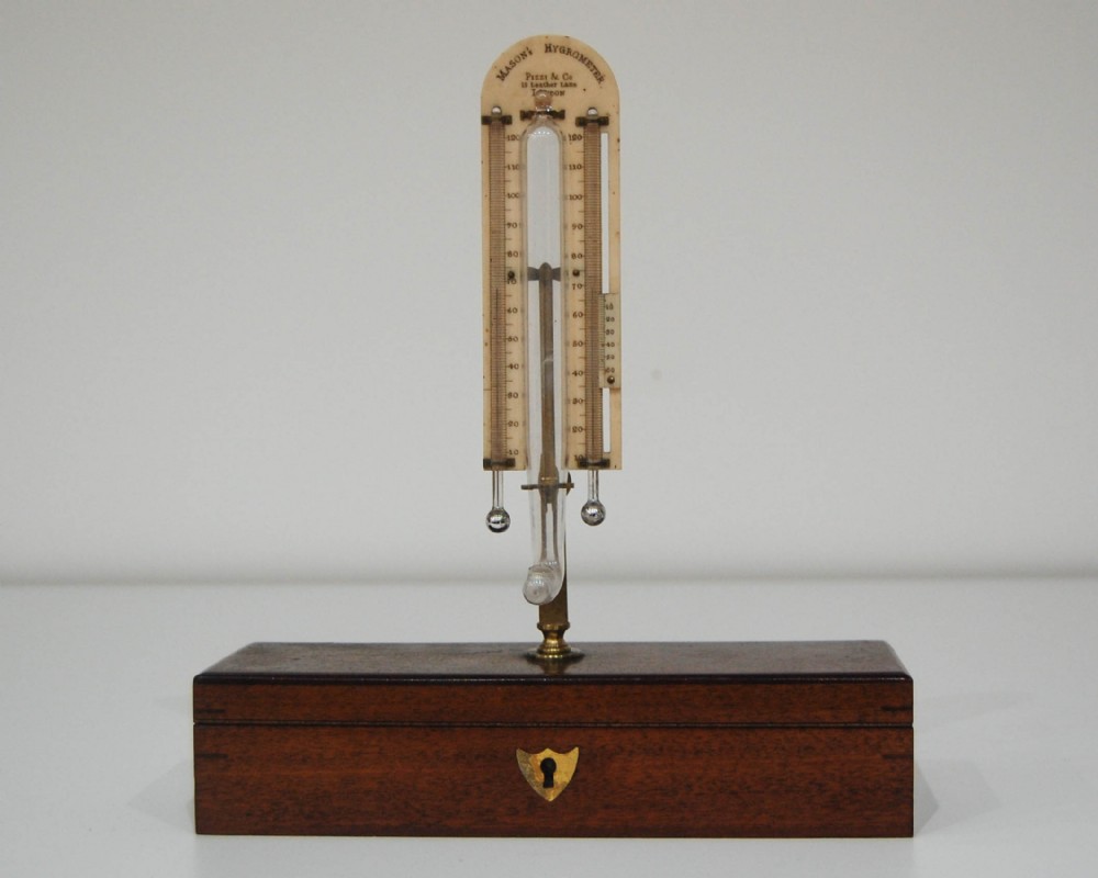 Early Victorian Cased Masons Hygrometer by Pizzi & Co, London